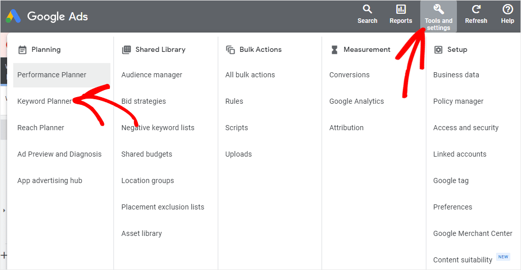 keyword planner