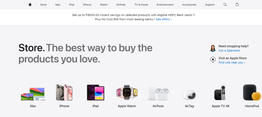 apple home page design