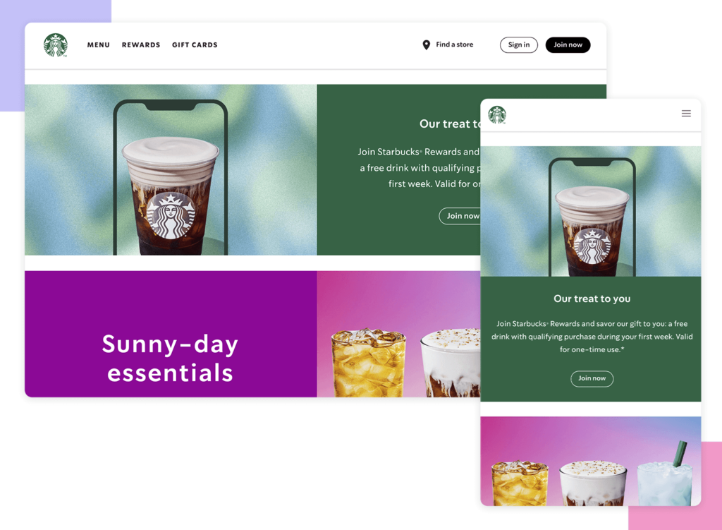 starbucks  responsive web design