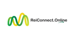 Reiconnect Logo of ReiConnect.Online featuring wavy green and yellow lines representing connectivity and collaboration.
